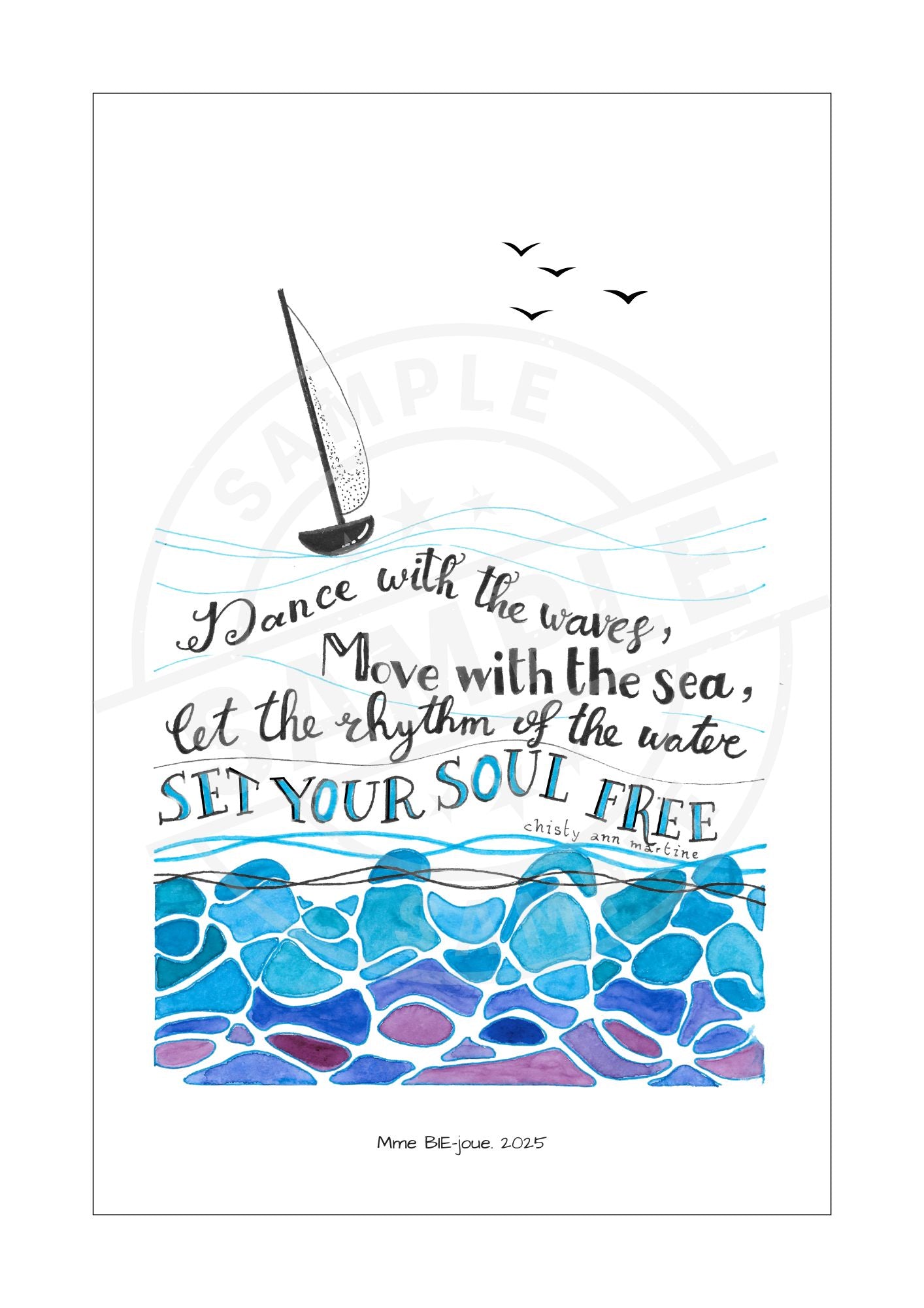 Tekening 'Set your soul free' - digitale download A4/A5/A6