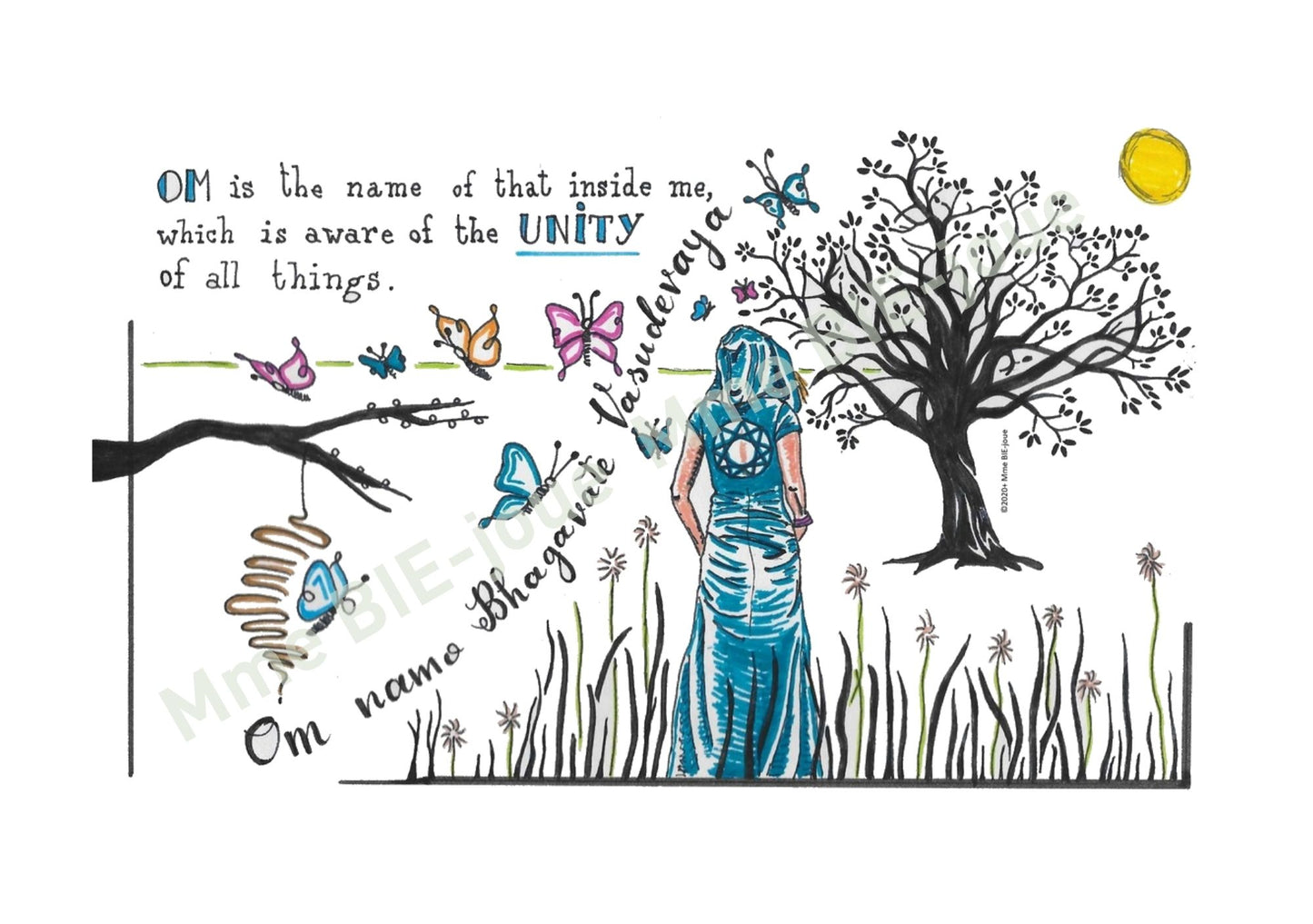 Print 'Om is the Name', A5 print met/zonder kader
